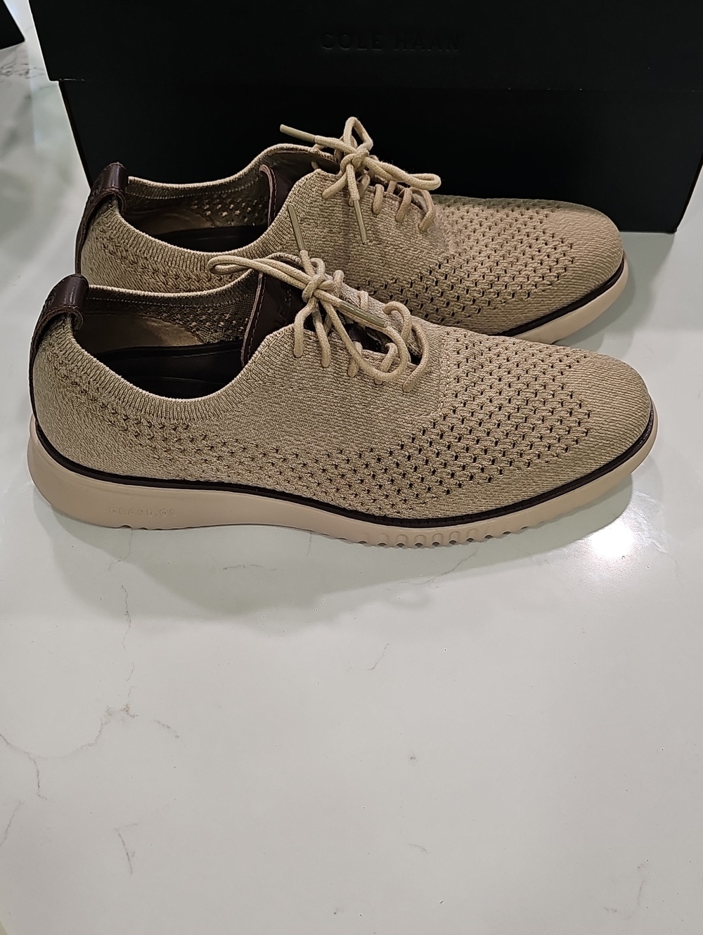 Cole Haan Zero Grand Men's Dress Shoes, Size 7.5, Tan, Excellent Condition